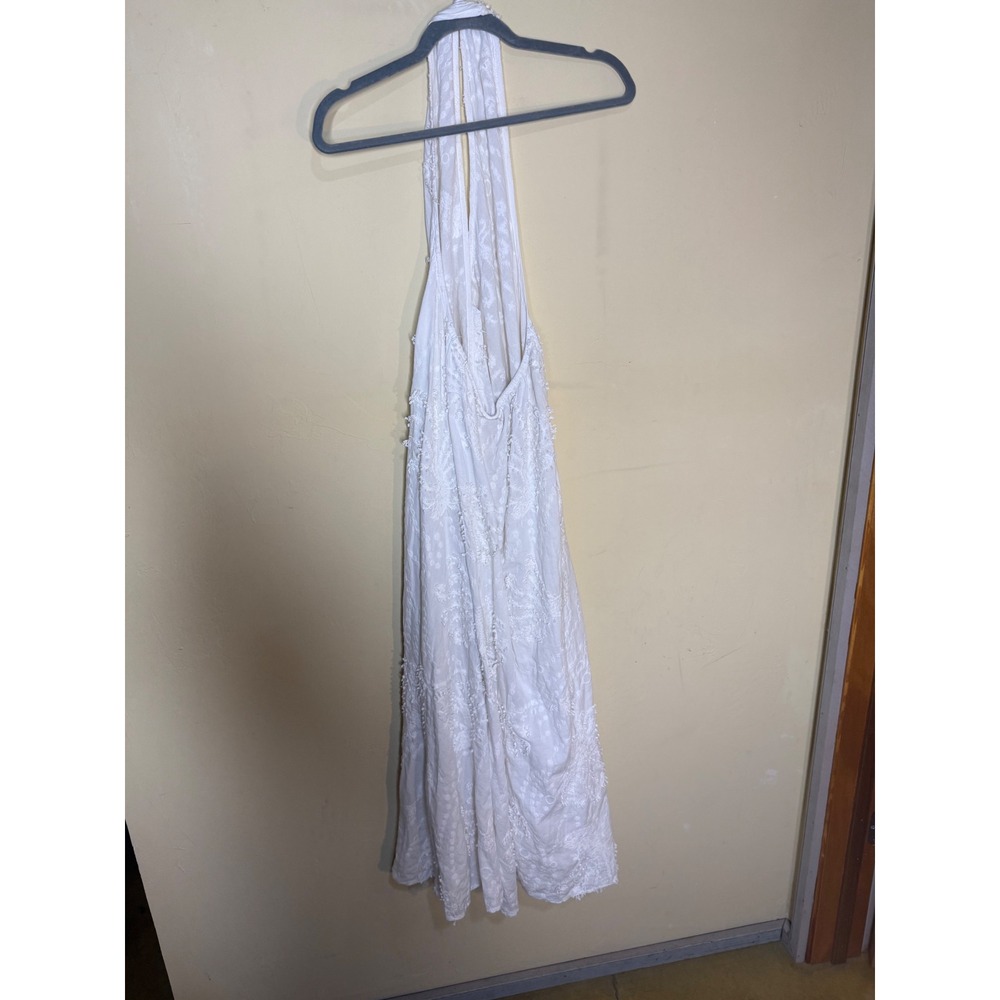 De La Fe Embroidered White Halter Maxi Dress SummerSize 4 100% cotton - Picture 5 of 8